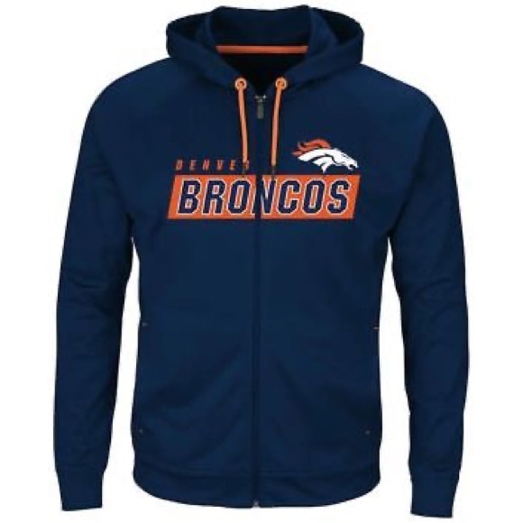 NFL Other - Men's NFL Denver Broncos Adult Game Elite Hoodie Full Zip Jacket Sweatshirt